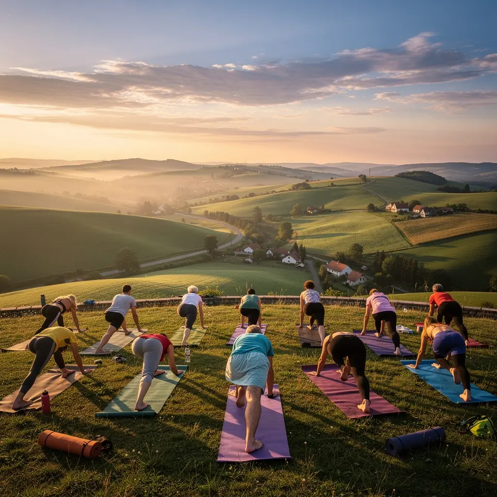 Rodina na výletě v národním parku Šumava, obklopená přírodou.